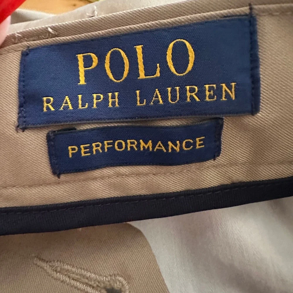 Polo Ralph Lauren Performance Khaki Chinos Stretch Classic Fit Mens 35x32 Tan